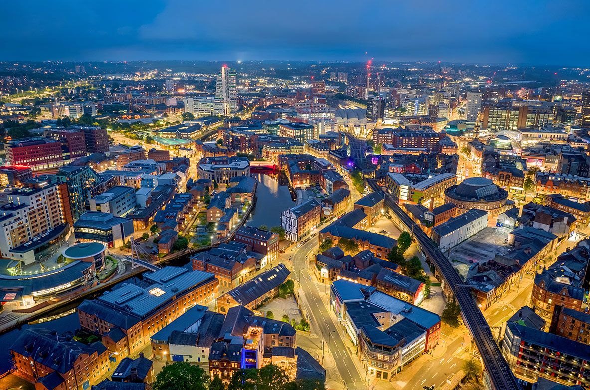 aerial photograph of Leeds