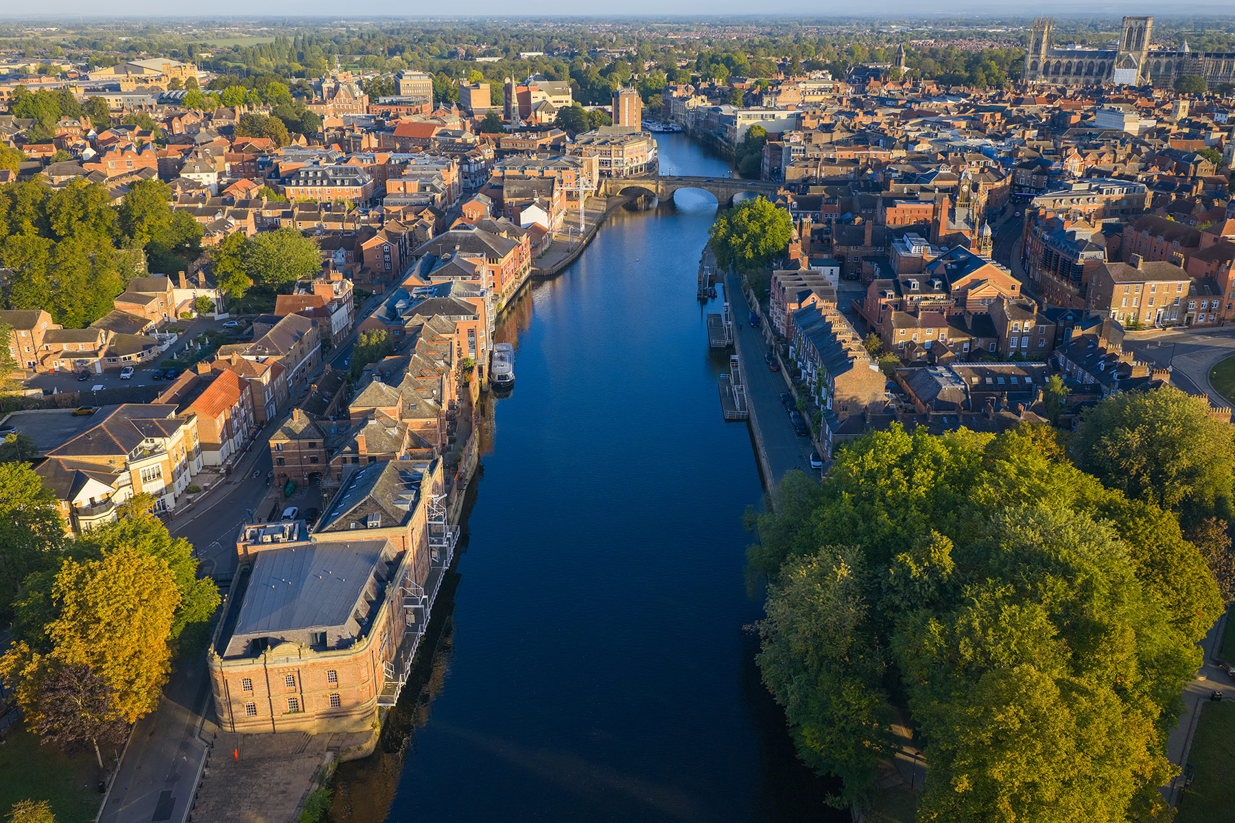 Aerial view of York, River Ouse