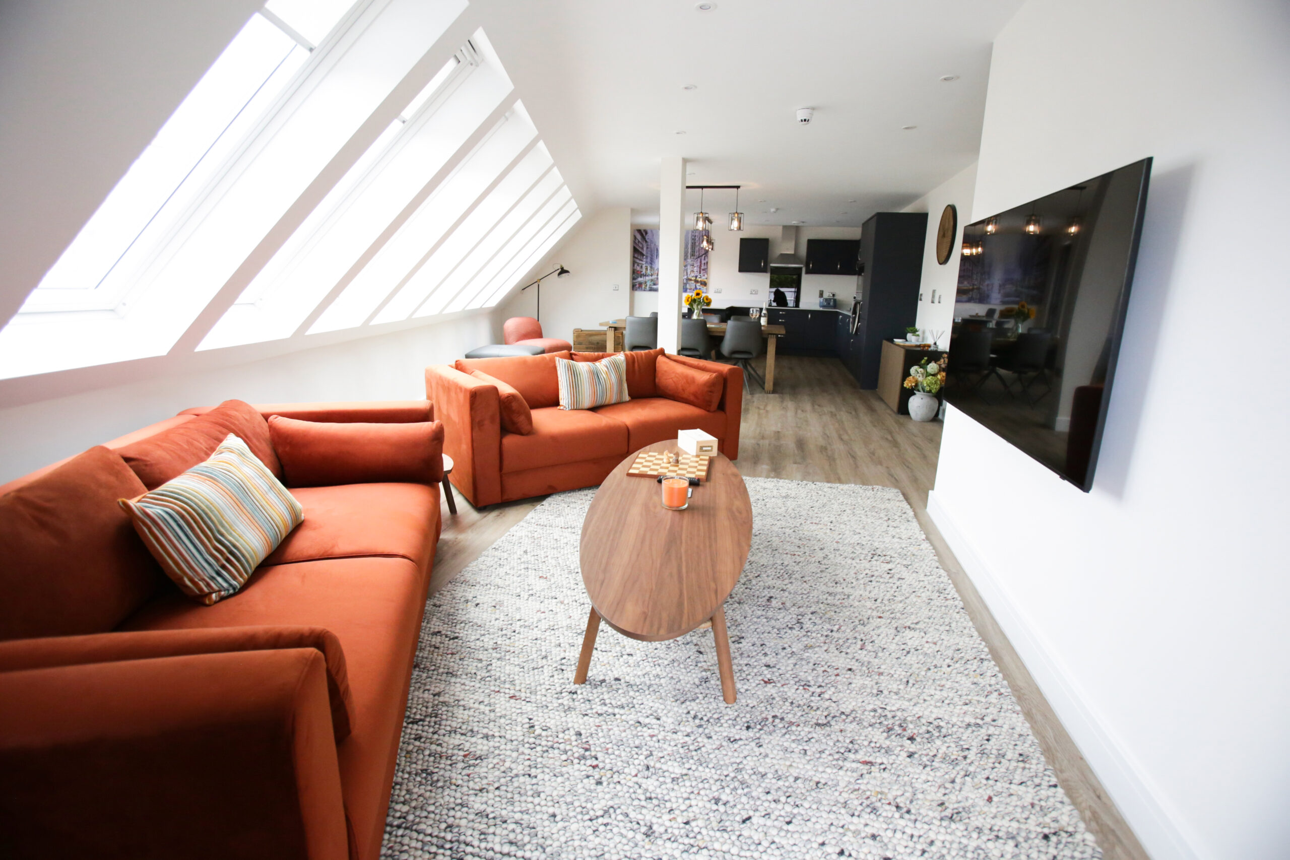 Apartment 9 Kings Toft Roof Terrace Penthouse - The Orange One living area