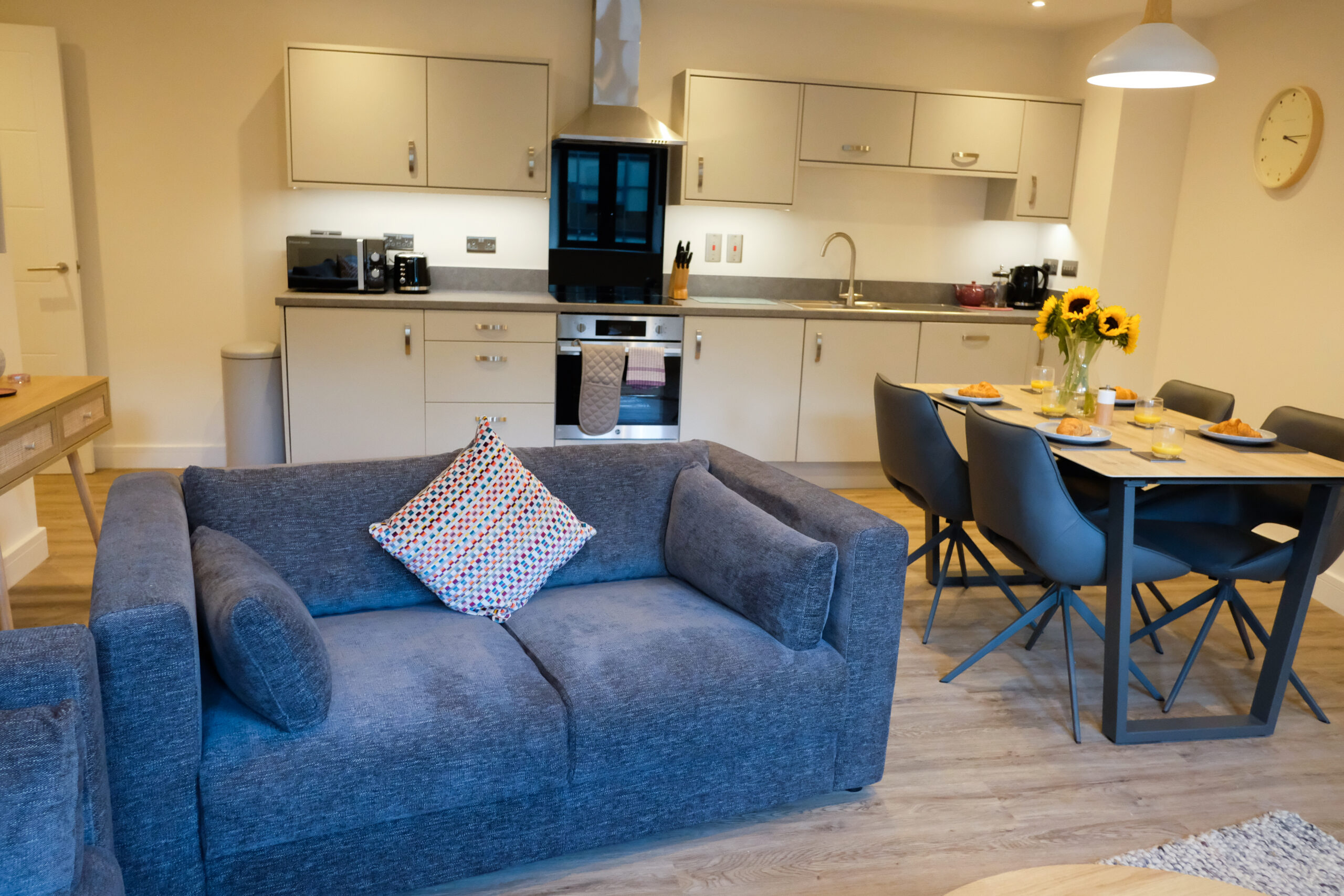 Apartment 1, Kings Toft (The Purple One) living space and kitchen